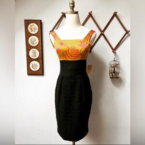 Rachel Roy Shanghai Chic Ochre Lotus Dress size 0